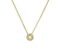 forme di Lucchetta - Collar punto de luz para mujer de oro amarillo 375 9 kt con colgante de círculo y circonitas corte brillante - Cadena Forzatina 42-45 cm - Joyas Made in Italy