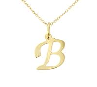 forme di Lucchetta Para mujer - Collares con letras A B C D E F G H I J K L M N O P Q R S T U V Y X Z iniciales nombres de oro amarillo auténtico - 45 cm - Fabricado en Italia Certificado, Oro