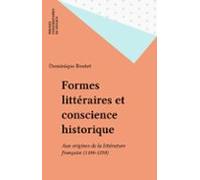 Formes Littéraires Et Conscience Historique (ebook)