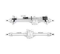 FORMIAHA Juego De Eje Recto Compensado Delantero Y Trasero De Construcción De Una Pieza De Aluminio For 1/10 RC Crawler Axial SCX10 II VS4-10 Piezas De Camiones De Roca(Front Rear Silver)