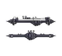 FORMIAHA Juego De Eje Recto Compensado Delantero Y Trasero De Construcción De Una Pieza De Aluminio For 1/10 RC Crawler Axial SCX10 II VS4-10 Piezas De Camiones De Roca(Front Rear Black)