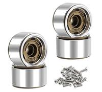 FORMIAHA Ruedas Beadlock RC 1/18, Llantas De Metal De 1,0 Pulgadas, Aleación De Aluminio For TRX4M SCX24 FCX24 For As-Cent 18 Axial(Brown)