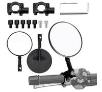 FormiPow 2025 Mejorado Retrovisores Moto, Universal Espejos Redondos Retrovisores Homologados E24, Giratorio de 360° para Manillar de 22 mm y 25mm,C ompatibles con Scooters, ATV