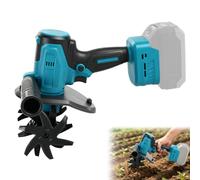 FormiPow Cultivador manual inalámbrico para batería Makita de 18 V, fresadora de jardín con 2 dientes de acero, ancho de trabajo de 10,3 cm y profundidad de trabajo de 12,8 cm, diseño de mango