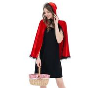 FORMIZON Capa con Capucha Roja, Disfraces de Carnaval Mujer, Disfraz Caperucita Roja, Disfraz Caperucita con Impresión 3D, Little Red Riding Hood Costume para Carnaval Navidad Fiesta Cosplay