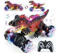 FORMIZON Dinosaurio Coche Teledirigido, Juguetes Monster Truck para Niños | 2.4GHz Coche RC Auto Dinosaurios con Aerosol + Luz LED + Música, Regalos para Niños 3-10 Años