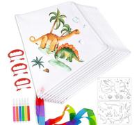 FORMIZON Set Cometas, Cometa Niños, Kit para Hacer Cometas DIY, Cometa de una Cuerda 50 * 60 cm, Diseña tú Mismo tu Cometa Blanca, Juegos al Aire Libre Playa Parque para Niños y Niñas (10 Piezas)