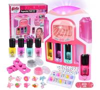 FORMIZON Set Manicura Niñas, Kit de Esmalte de Uñas a Base de Agua con 2 In 1 Secador de Uñas, Pintauñas, DIY Polvere Glitter, Anelli, Set Salón Manicura De niñas Festa Regalo para Niñas 3-12