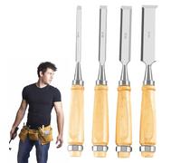 Formones para Carpintería,4 Piezas Biseladas,Herramientas De Carpintería Para Madera | Accesorios de Precisión para Tallado, Para Escultura, Muebles, Renovación, Mejoras del Hogar y