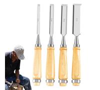Formones para Carpintería,4 Piezas Cinceles De Tallado Preciso Ergonómicos,Set de Herramientas de Madera | Alta Dureza Para Carpintería Tallado Escultura Fabricación De Muebles Renovación