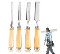 Formones para Carpintería | Juego de 4 Piezas Ergonomico - Herramientas De Carpintería Para Madera,Alta Dureza Para Tallado Escultura Fabricación De Muebles Renovación