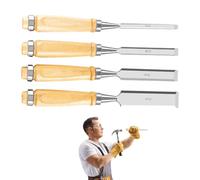 Formones para Carpintería - Juego de 4 Piezas Ergonomico | Set de Herramientas de Madera | Alta Dureza Para Carpintería Tallado Escultura Fabricación De Muebles Renovación