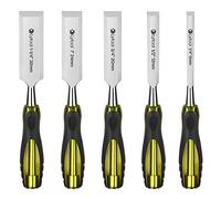 Formones para Madera, Lytool Juego de 5 Piezas Cinceles para Madera 6,12, 20, 24, 32mm, Herramientas Carpinteria Madera con Acero al Cromo Vanadio para Principiantes Grabadores DIY