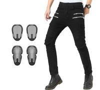 ForMTRider Pantalones de Moto con Protecciones CE Nivel 2 - Jeans de Moto elásticos con Protectores Extraíbles en Rodillas y Caderas, Pantalón Biker Denim para Touring y Uso Diario