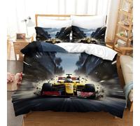 Fórmula 1 Bedding Set Formula Racing Juego Sábanas De Cama Microfibra Suave Edredón De Y Fundas De Almohada, Ropa De Cama para Niños Y Niñas Duvet Cover Set De Fácil Cuidado Double（200x200cm）