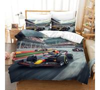 Fórmula 1 BullRacing Funda De Edredón, Formula Racing Juego De Ropa De Cama Funda De Cama con Fundas De Almohada Microfibra Algodón De Fibra Larga Adultos Y Adolescentes Double（200x200cm）