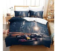 Fórmula 1 BullRacing Juego De Cama con Cremallera para Niños, Juego De Cama para Adultos Y Adolescentes, Formula Racing Funda Nórdica De Fácil Cuidado, Transpirable Bedding Set Double（200x200cm）