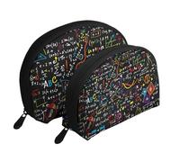 Fórmula de física matemática, Bolsa de Maquillaje de Concha, Monedero pequeño para Mujer, Bolsa de artículos de tocador, Bolsa de cosméticos, 2 Piezas