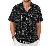 Fórmula física Ley E=MC², Camisa de Manga Corta para Hombre, Camisas de Verano, Camiseta Ligera para Adulto,As Shown,XS