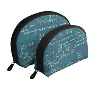 Fórmula matemática Impresa, Bolsa de Maquillaje de Concha, Monedero pequeño para Mujer, Bolsa de artículos de tocador, Bolsa de cosméticos, 2 Piezas