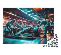 Formula Puzzles 1000 Piezas Reciclado Pit Stop Puzzle for Adultos Puzzle Game Accesorios Imposible Difícil Difficult Desafiante Divertido Game 52x38cm/1000pcs