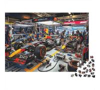 Formula Racing Adulto Jigsaws 1000 Piezas Reciclado Material Pit Stop Puzzle Educativo Juego Decompression Padre-Hijo Juego Accesorios for Home 52x38cm/1000pcs