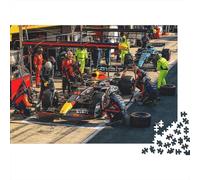 Formula Racing Puzzle 1000 Piezas Papel Reciclado Pit Stop Puzzle Educativo Juego Desafío Divertido Family Juego for Adultos and Age 10 52x38cm/1000pcs