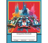 Formula Style Racing Composition Notebook for Car Lovers - Kids, Teens & Adults: Checkered Flag Race Car Journal for Motorsport Fans | Perfect for ... Racetrack | Wide Ruled 110 Pages, 7.5 x 9.25