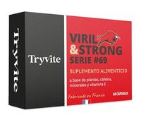 Fórmula Virilidad Hombre | 60 Cápsulas Para Circulación Sanguínea | Booster de Fuerza Resistencia Energía Natural | Ginseng, Guarana, Zinc | TRYVITE VIRIL&STRONG