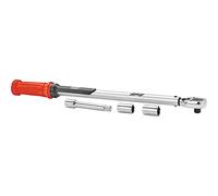 Formula1 Llave dinamométrica ajustable de 40 a 210 Nm, accionamiento cuadrado de 1/2, incluye extensión y llaves de 17 mm y 19 mm, plateado/rojo