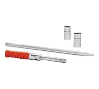 Formula1 Llave para Tuercas de Ruedas con 2 Inserciones, Mango Giratorio de 360°, Ancho de Llave de 17, 19, 21 y 23 mm, en Bolsa de Almacenamiento