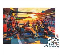 Formulaa Race 1000 Piezas Jigsaw Puzzle Papel Reciclable Pit Stop Senior Puzzles Juego de Fiesta Props Idea for Women and Men Both 70x50cm/1000pcs