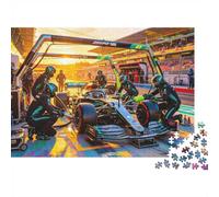 Formulaa Race 1000 Piezas Jigsaw Puzzle Recycled Paper Pit Stop Puzzles para Adultos Impossible Hard Difficult Challenging Alivia la Demencia Senil Fun 52x38cm/1000pcs