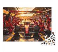 Formulaa Race 1000 Piezas Jigsaw Puzzle Recycled Paper Pit Stop Puzzles para Adultos Impossible Hard Difficult Challenging Alivia la Demencia Senil Fun 70x50cm/1000pcs