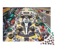 Formulaa Race 1000 Piezas Jigsaw Puzzle Recycled Pit Stop Senior Puzzles Juego de Fiesta Props Desarrolla la Inteligencia de los Niños Educativo Fun 38x26cm/1000 Piezas