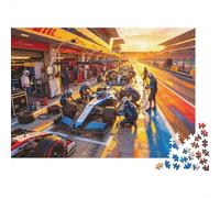 Formulaa Race 1000 Piezas Jigsaw Puzzle Recycled Pit Stop Senior Puzzles Juego de Fiesta Props Desarrolla la Inteligencia de los Niños Educativo Fun 70x50cm/1000pcs