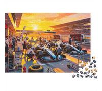 Formulaa Race Puzzle para Adultos 1000 Piezas Reciclable Pit Stop Senior Puzzles Impossible Hard Difficult Challenging Alivia la Demencia Senil Actividad 70x50cm/1000pcs