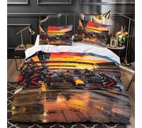 Formulaa Racing Juego De Cama De Microfibra Suave, Double（200x200cm） Funda Nórdica, Pit Stop Juego De Funda Nórdica Transpirable Beddling Set con Invisible Cremallera