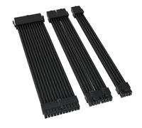 Formulamod Kit de cable de alimentación de extensión PSU de 18 AWG para GPU/CPU, 24 pines/(6+2) pin/(4+4) PIN, 11.8 pulgadas con peines de cable (negro)