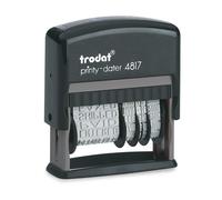 FORMULARIO TRODAT CON FECHADOR 12 TEXTOS ENTINTAJE AUTOMATICO4 MM, ALEMAN Negro