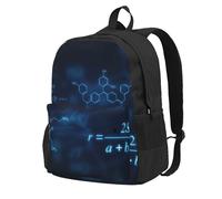 Fórmulas brillantes de física matemática y química,Mochila con bolsillos, mochila informal para el día a día, resistente al agua, ideal para la escuela, viajes
