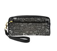 Fórmulas científicas Dibujadas a Mano en la Pizarra para el Fondo, Bolsa de Maquillaje Bolsa de cosméticos Bolsa de Aseo de Viaje portátil Estuche de Cuero para Mujeres y niñas