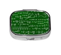 Fórmulas de ecuaciones matemáticas, pastillero Meta con 2 compartimentos, organizador portátil