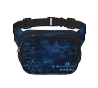 Fórmulas de química, física y matemáticas Brillantes,Riñonera Cuadrada de Doble Capa, Bolso de Viaje, Bolso Informal para el Pecho.