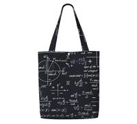 Fórmulas matemáticas sin fisuras con formas geométricas,Bolsas de supermercado reutilizables, bolsas de compras, bolsas de lona de gran capacidad, bolso de hombro