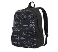 Fórmulas matemáticas sin fisuras con formas geométricas,Mochila con bolsillos, mochila informal para el día a día, resistente al agua, ideal para la escuela, viajes