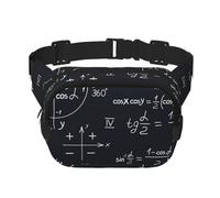 Fórmulas matemáticas sin Fisuras con Formas geométricas,Riñonera Cuadrada de Doble Capa, Bolso de Viaje, Bolso Informal para el Pecho.