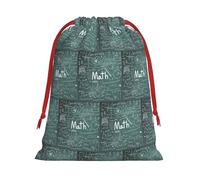 Formulas Shapes Theory - Bolsa de regalo con cordón para lecciones de matemáticas, impresión de palabras, con lazo rojo, suave y elegante para Navidad, Halloween, se adapta a tarjetas de caramelos