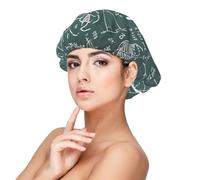 Formulas Shapes Theory - Gorro de satén suave con banda elástica para protección del cabello, para mujeres y hombres, gorro de dormir de satén suave con banda elástica, color negro, Negro -, talla