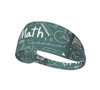 Formulas Shapes Theory Lección de matemáticas con impresión de palabras, paquete de un paquete, cómoda diadema elástica para ejercicio, banda atlética, 4.3 x 13.4 pulgadas, suave y transpirable